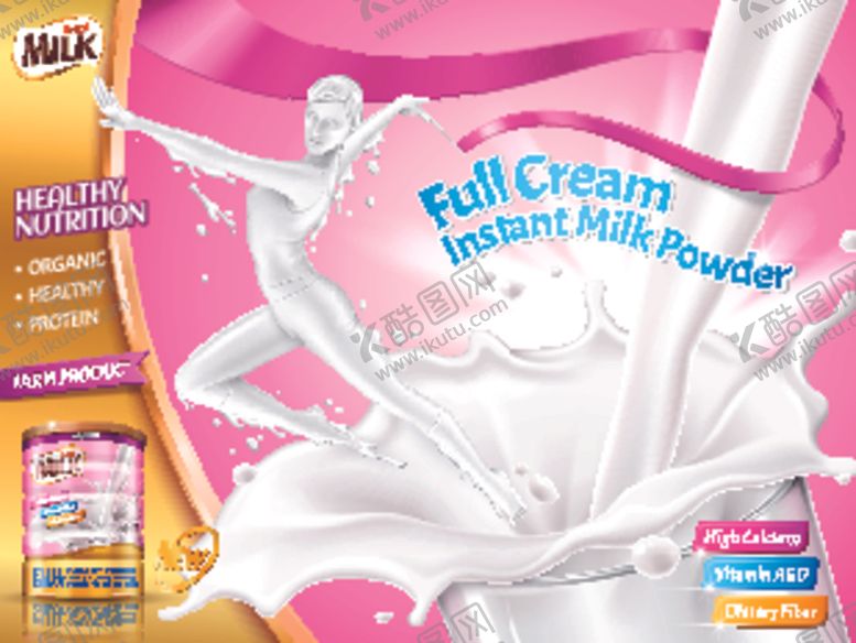 编号：47658504050102038197【酷图网】源文件下载-全脂奶粉广告图