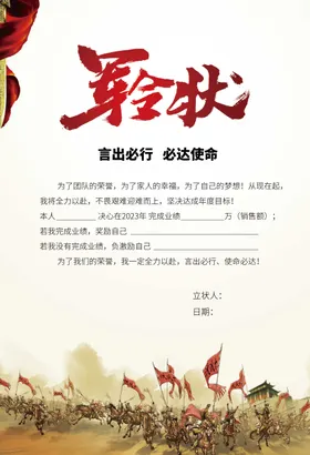 军令状誓师大会广告展板激励