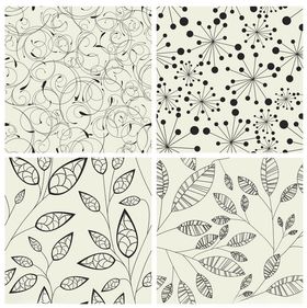 手绘植物花卉无缝图案
