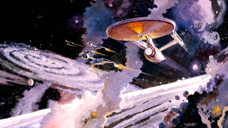 编号：33192709192333528457【酷图网】源文件下载-彩色宇宙飞船插画背景