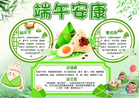 端午安康中国风粽子节卡通手抄报