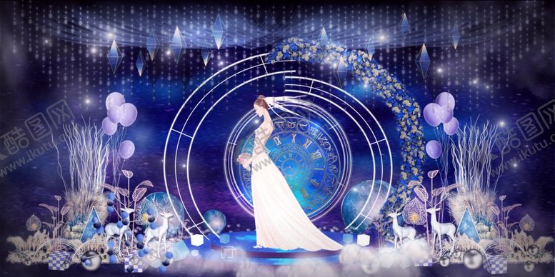 编号：25372909281447138560【酷图网】源文件下载-蓝色婚礼