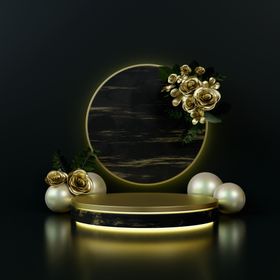 小清新c4d场景展台合层背景三维CD几何体CD