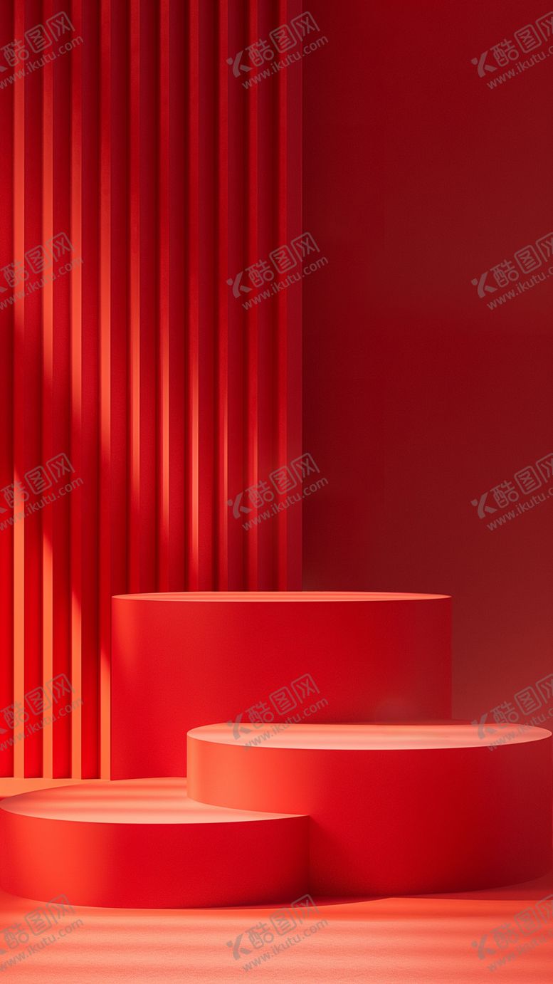 编号：74425702230922477669【酷图网】源文件下载-红色系立体展台通用背景素材