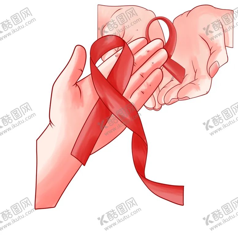 编号：37552304182300352827【酷图网】源文件下载-艾滋病日关爱艾滋病手拿红色丝带