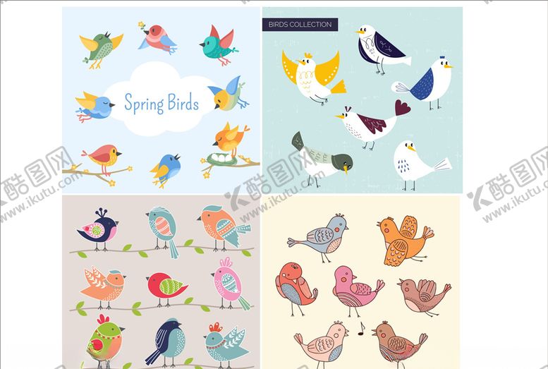 编号：59762810011805085483【酷图网】源文件下载-手绘矢量小鸟