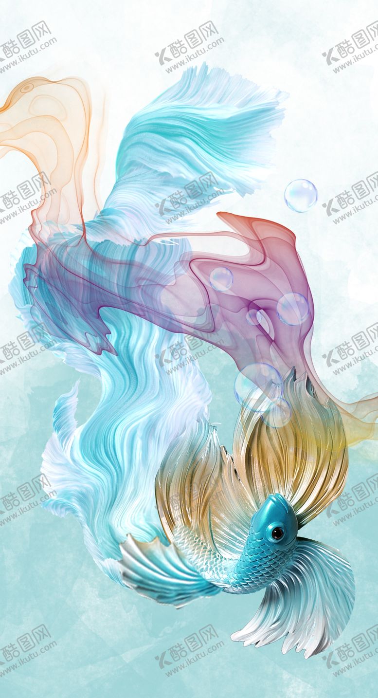 编号：86814210261258467313【酷图网】源文件下载-抽象金鱼装饰画