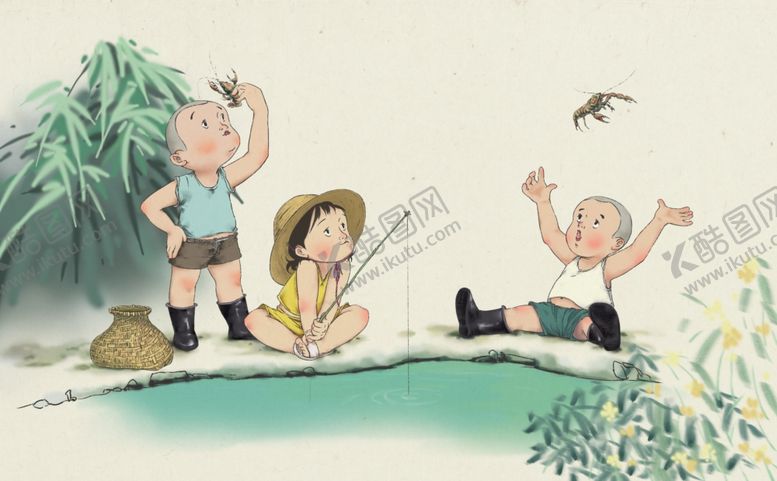 编号：81774005110102324198【酷图网】源文件下载-夏季儿童玩耍清新插画卡通素材