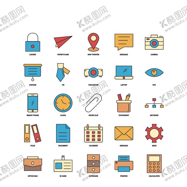 编号：58642003151607065307【酷图网】源文件下载-办公平面图标