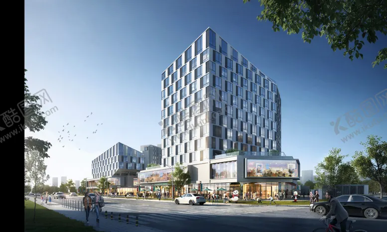 编号：58243909290215455473【酷图网】源文件下载-沿街公建办公楼写字楼玻璃幕墙