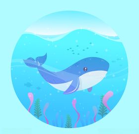 手绘鲸鱼