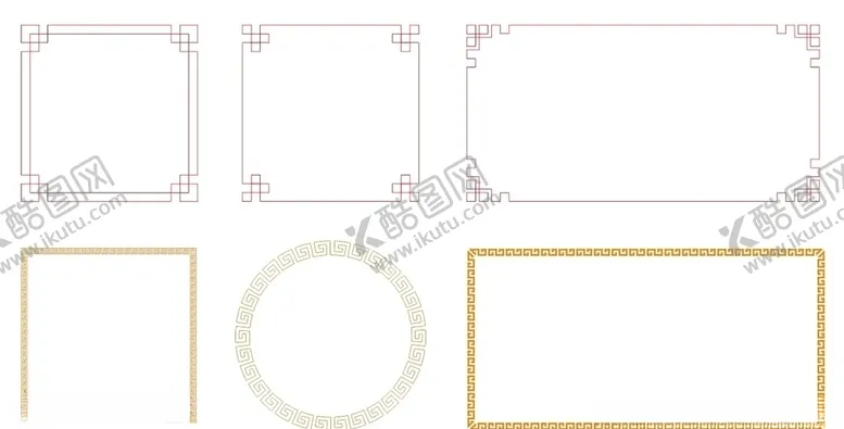 编号：25847307031135582815【酷图网】源文件下载-中国风花边边框古典回纹
