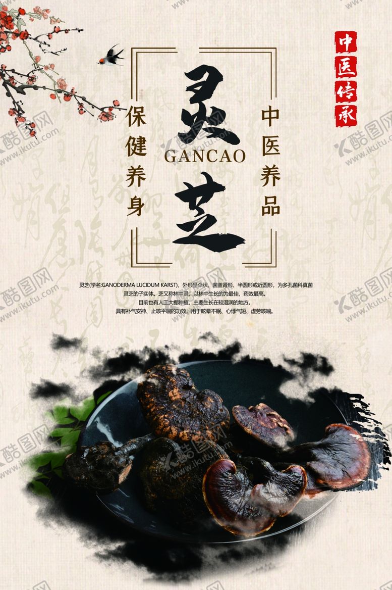 编号：18811610060436532033【酷图网】源文件下载-中药灵芝海报
