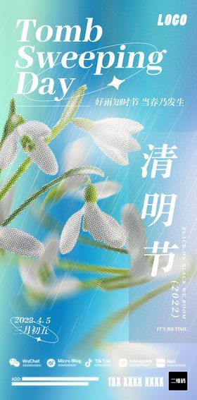 清新24节气清明节海报