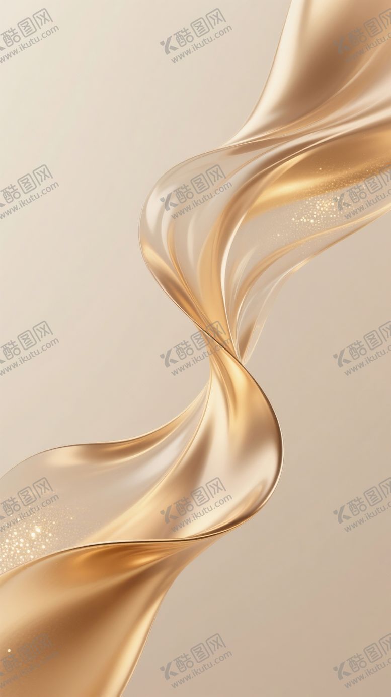 编号：25543304022308361717【酷图网】源文件下载-金色飘逸绸带艺术画面