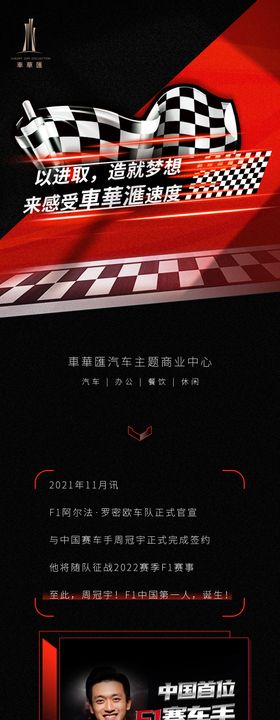 F1赛车汽车长图海报