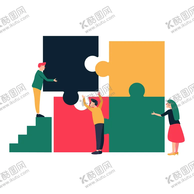 编号：63587209140501530941【酷图网】源文件下载-拼图相关 团结合作