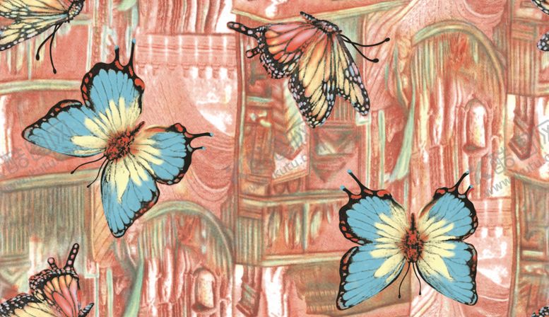 编号：36478810030152146599【酷图网】源文件下载-手绘蝴蝶房子