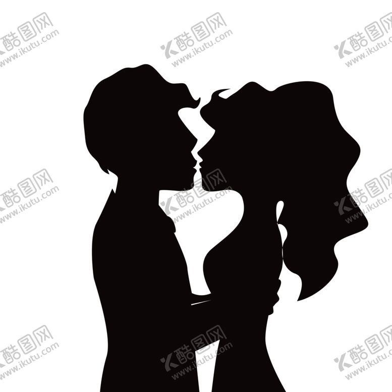 编号：13665807130700255022【酷图网】源文件下载-接吻剪影