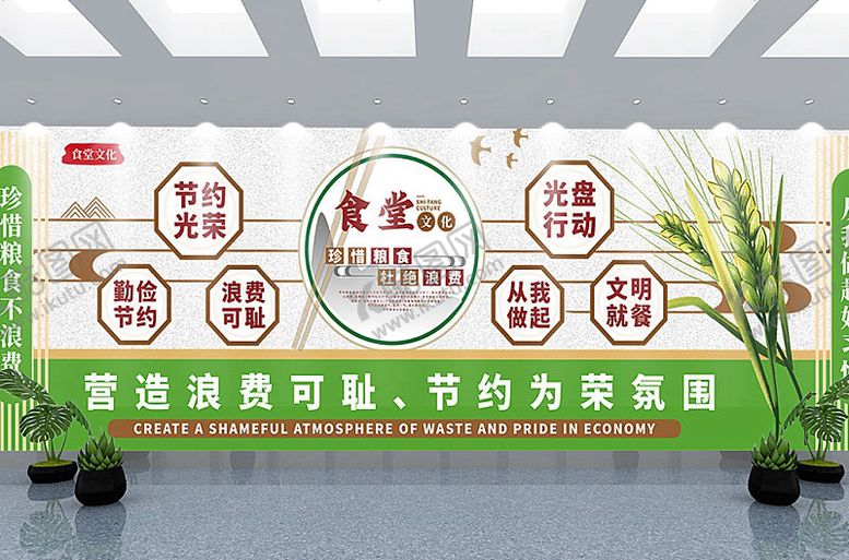 编号：25482203241725257027【酷图网】源文件下载-食堂餐厅文化墙设计