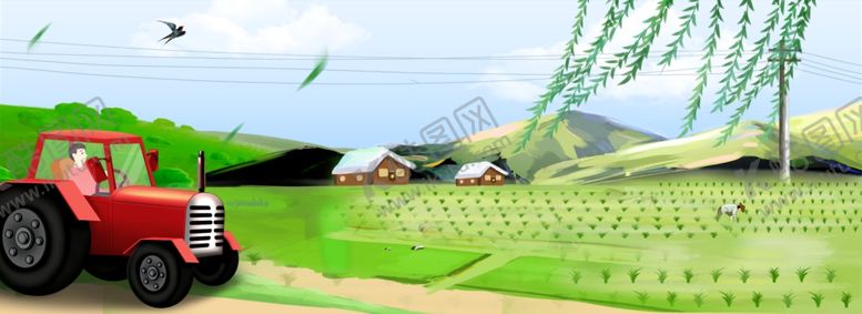 编号：76938410100624373139【酷图网】源文件下载-卡通农田芒种海报