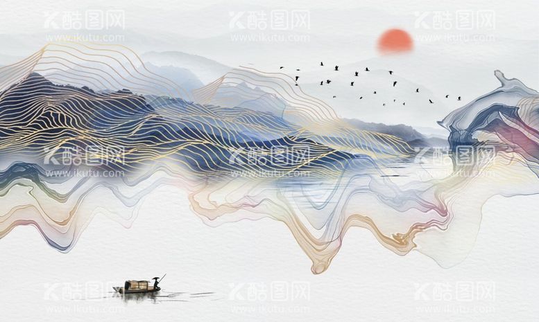 编号：38674710301352498677【酷图网】源文件下载-山水 水墨画 高档