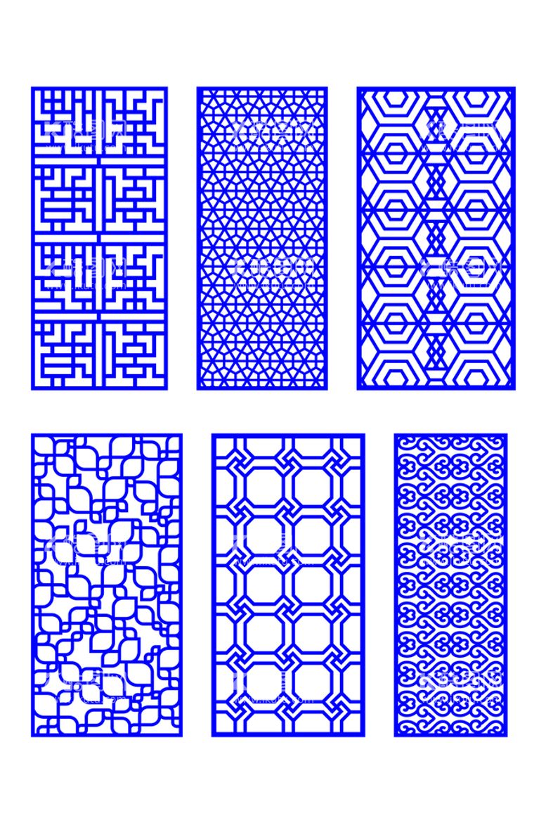编号：58794210261433429351【酷图网】源文件下载-窗花 镂空花纹 屏风 隔断雕花