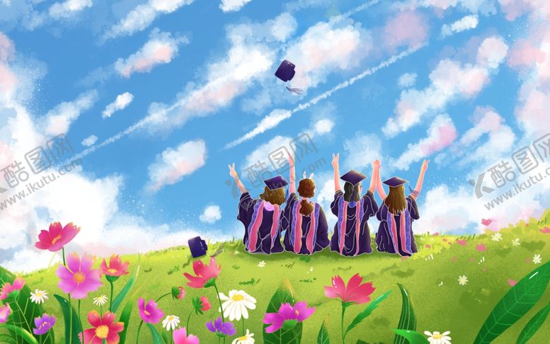 编号：36663202191745266606【酷图网】源文件下载-毕业季人物插画