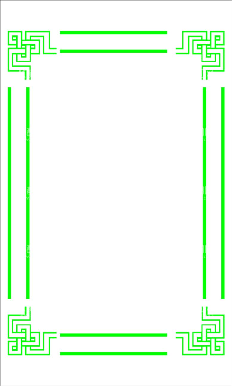 编号：53737712010546007848【酷图网】源文件下载-绿色中国风纹理边框矢量