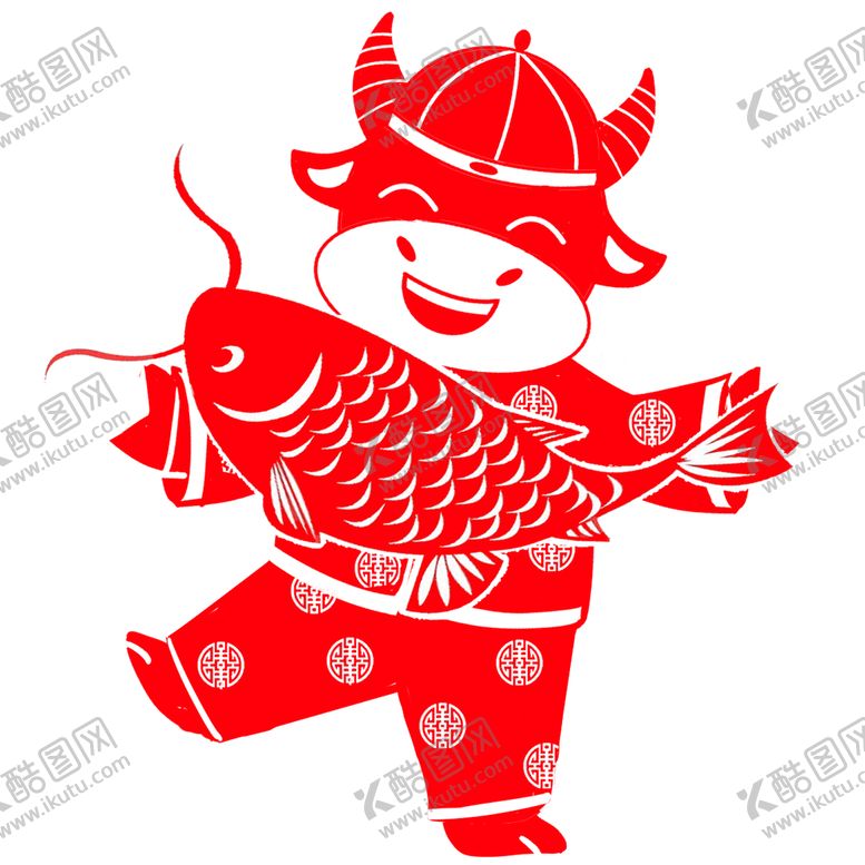编号：32072805102318244220【酷图网】源文件下载-牛年剪纸(5)