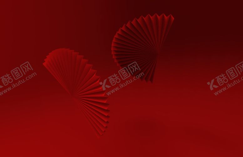 编号：43562209172345351949【酷图网】源文件下载-红色扇子