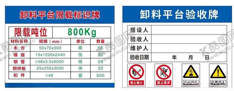 卸料平台标识牌验收验收工地