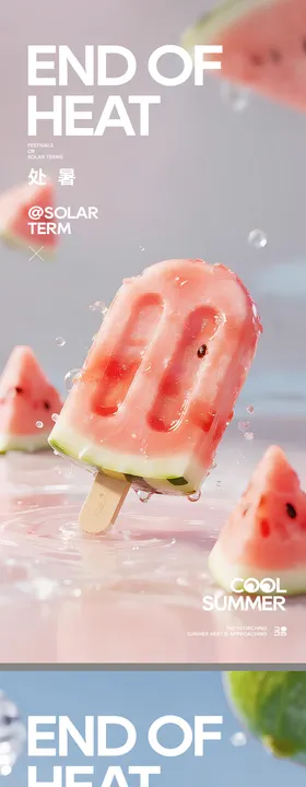 处暑C4D宣传海报