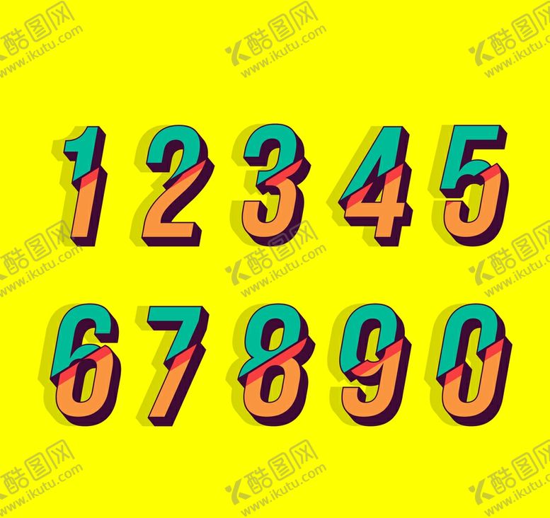 编号：43065206231932379975【酷图网】源文件下载-彩色切断的数字设计