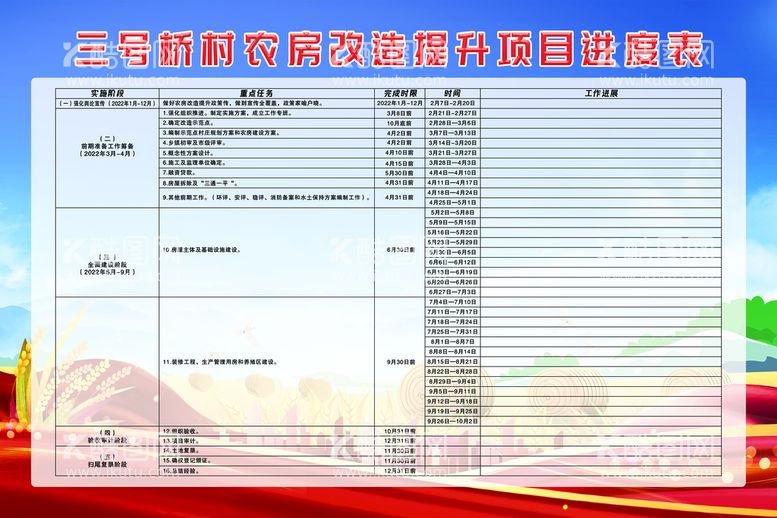 编号：86720109192205269632【酷图网】源文件下载-进度表