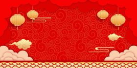 中国风剪纸风灯笼2020新年鼠