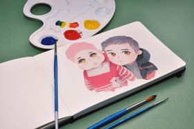手绘本子样机场景贴图素材