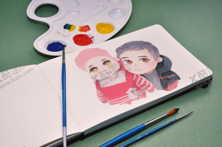 编号：70423309182158127136【酷图网】源文件下载-手绘本子样机场景贴图素材