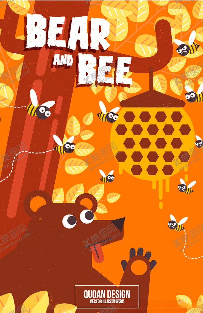 编号：77839010012343052990【酷图网】源文件下载-创意偷蜂蜜的棕熊
