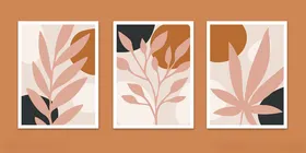 三幅简约植物装饰画