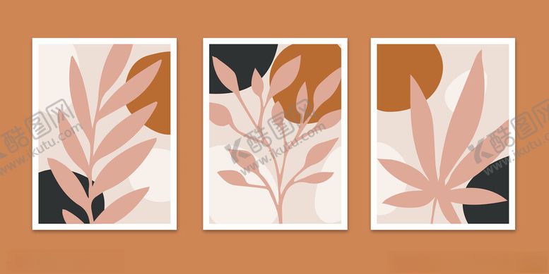 编号：77809304152026064043【酷图网】源文件下载-三幅简约植物装饰画
