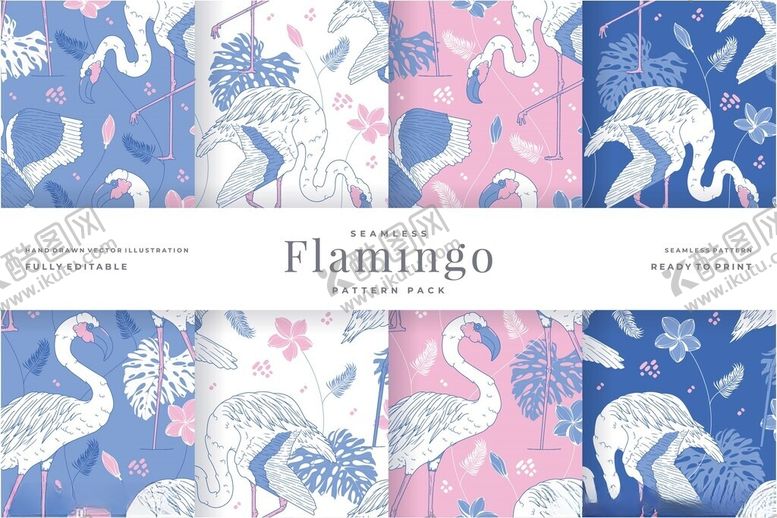 编号：23647304142251589351【酷图网】源文件下载-火烈鸟图案的多彩面料设计