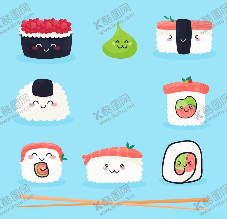 编号：60214809240025201536【酷图网】源文件下载-可爱寿司