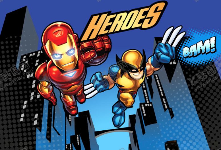 编号：67775610160000099612【酷图网】源文件下载-Q版钢铁侠金刚狼