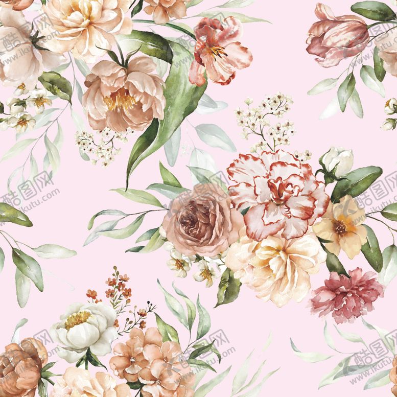 编号：52781204141348282041【酷图网】源文件下载-水彩花小碎花手绘花大花大牌花卉