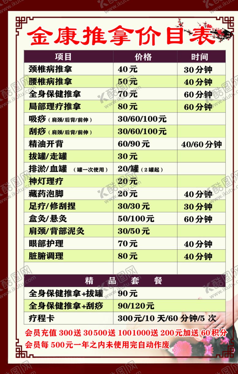 编号：98894907090008319547【酷图网】源文件下载-美容院价格表