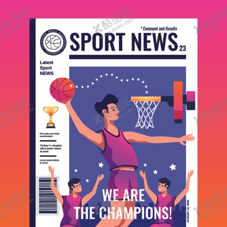 编号：60775109230239468257【酷图网】源文件下载-扁平化打篮球运动插画插图