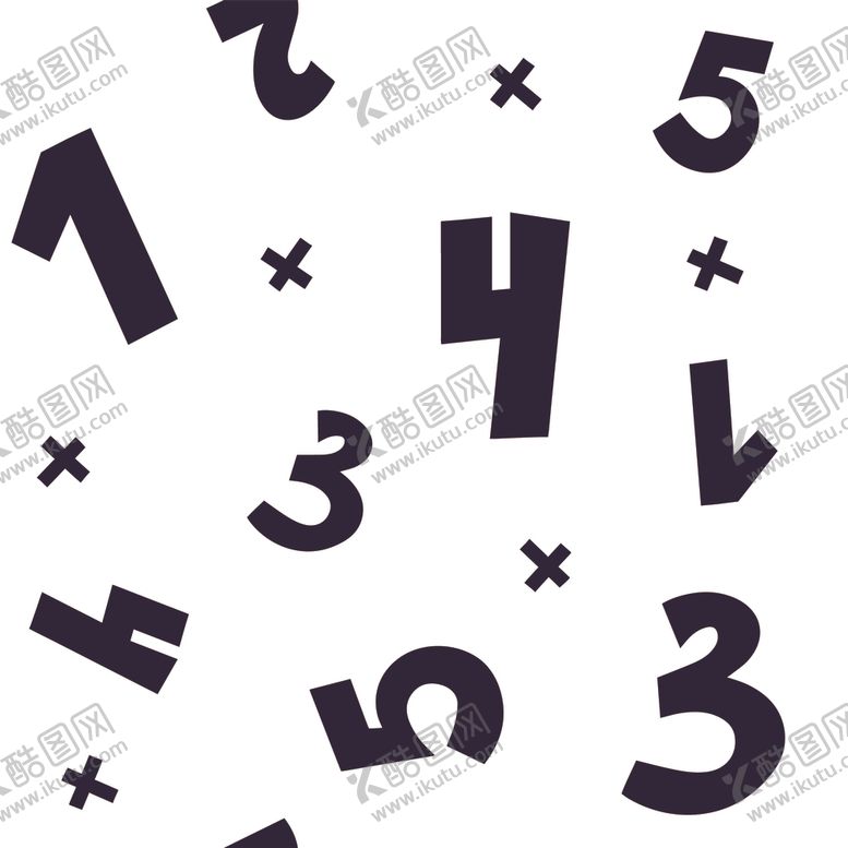 编号：38308209141842126397【酷图网】源文件下载-数字黑白剪影插画