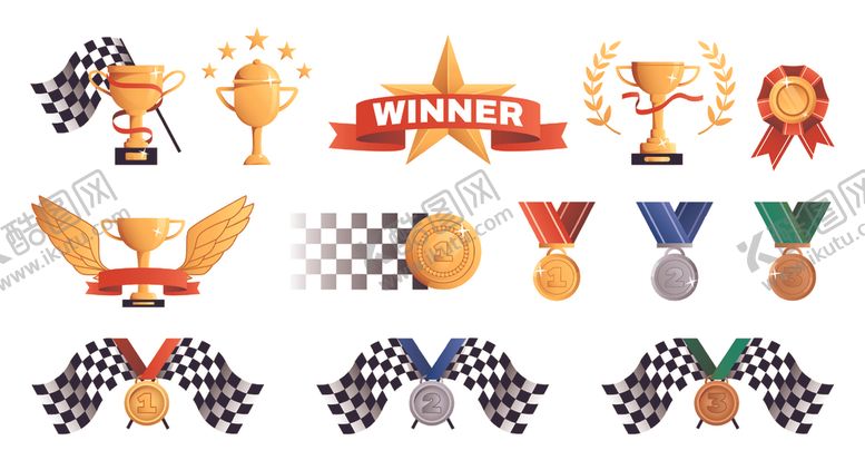 编号：67638904031847131985【酷图网】源文件下载-奖杯奖牌