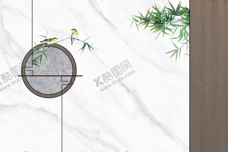编号：51619210151305164072【酷图网】源文件下载-新中式花鸟石纹